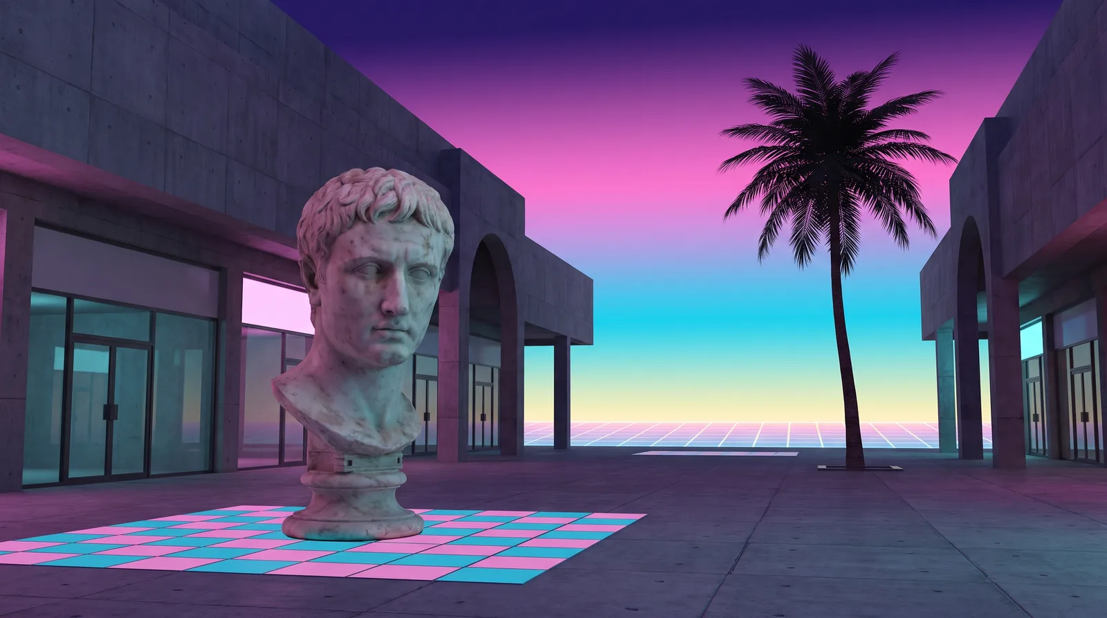 Vaporwave Mac desktop